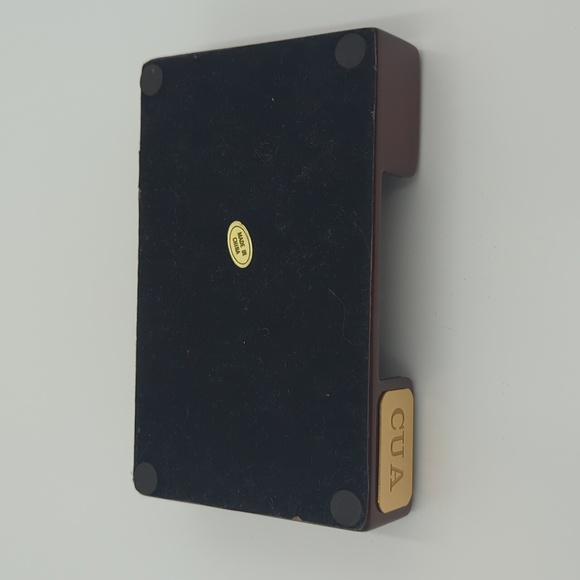 Set of 4 drink Coasters Metal With Holder Black & Gold Round - Picture 9 of 9